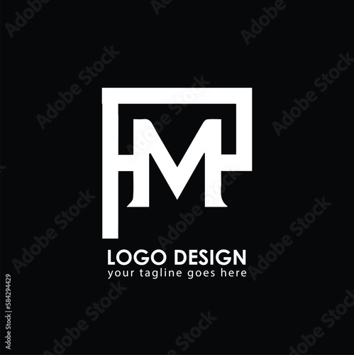 PM MP Logo Design, Creative Minimal Letter MP PM Monogram