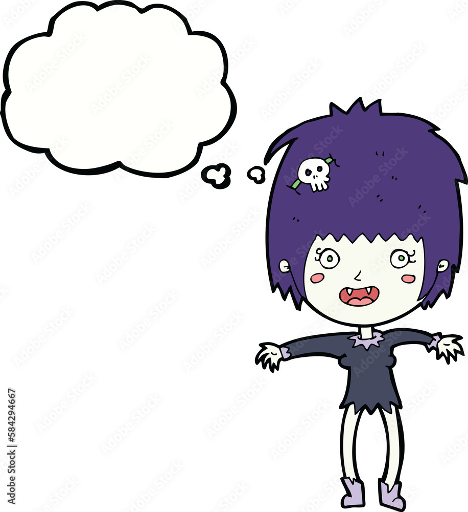 cartoon vampire girl with thought bubble cartoon vampire girl with thought bubble