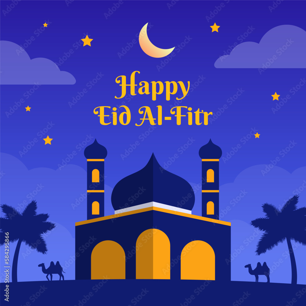 A poster for the celebration of eid al fitr