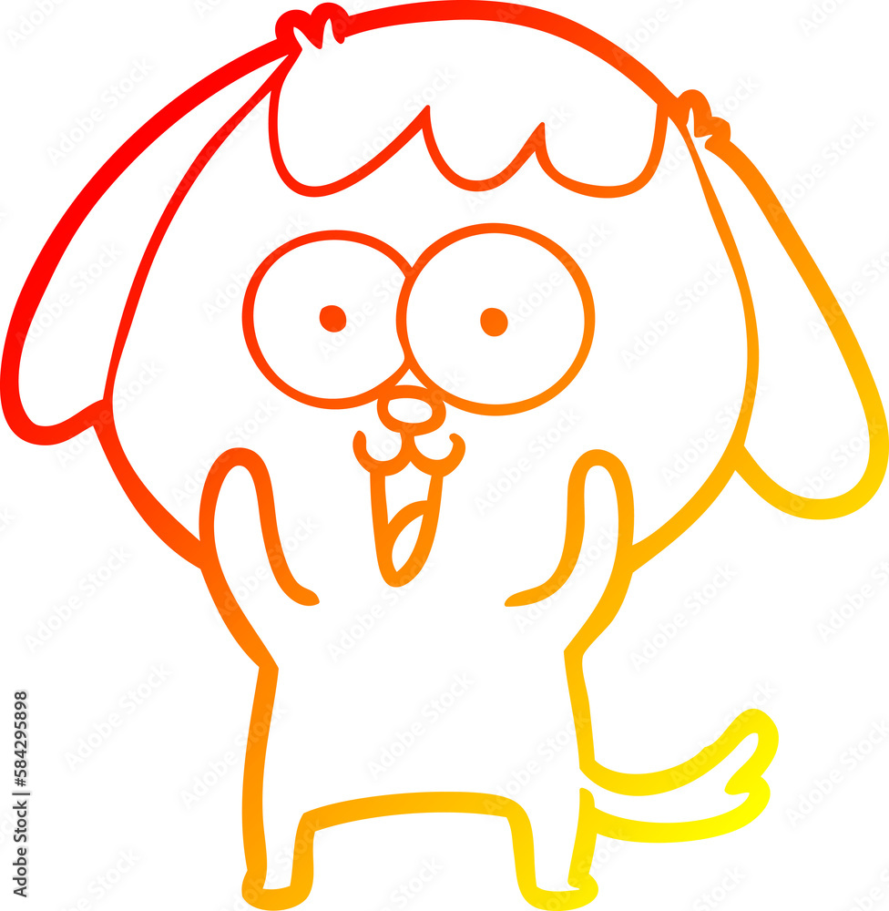 warm gradient line drawing cute cartoon dog warm gradient line drawing cute cartoon dog