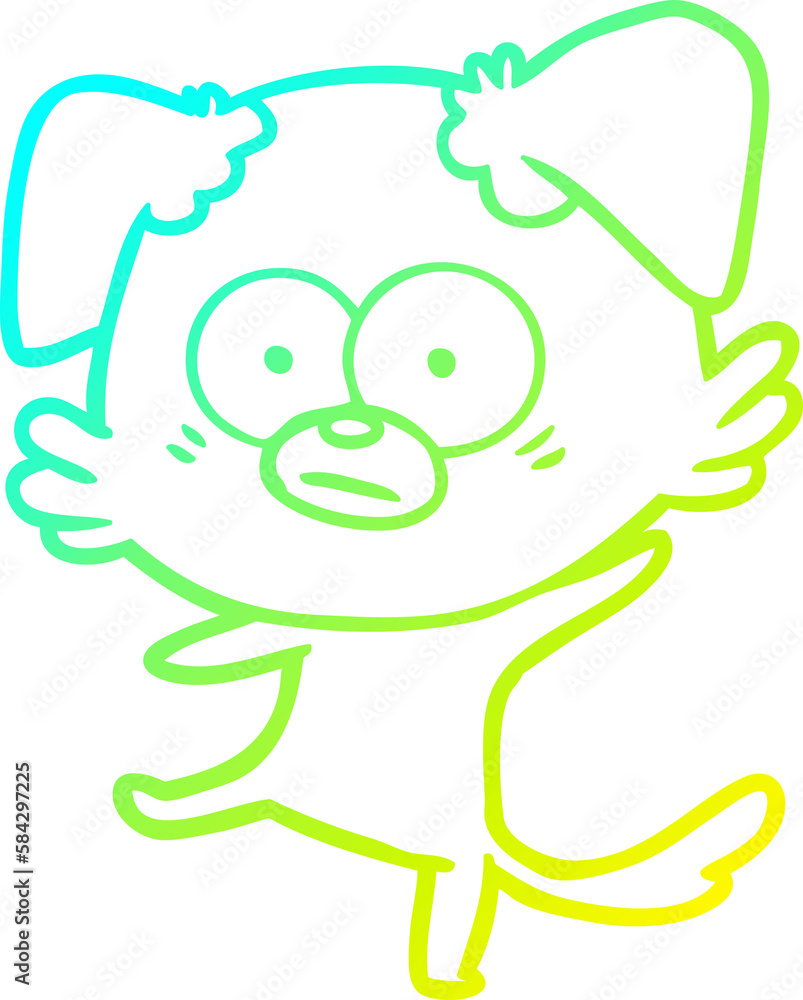 cold gradient line drawing nervous dog cartoon cold gradient line drawing nervous dog cartoon