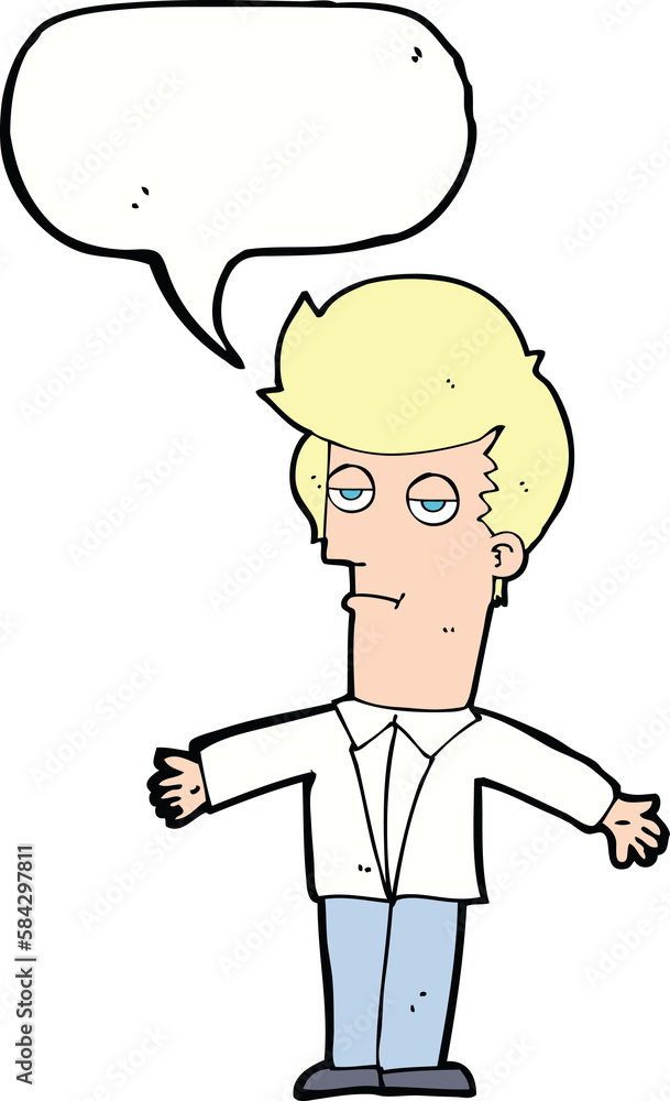 cartoon bored man with speech bubble cartoon bored man with speech bubble