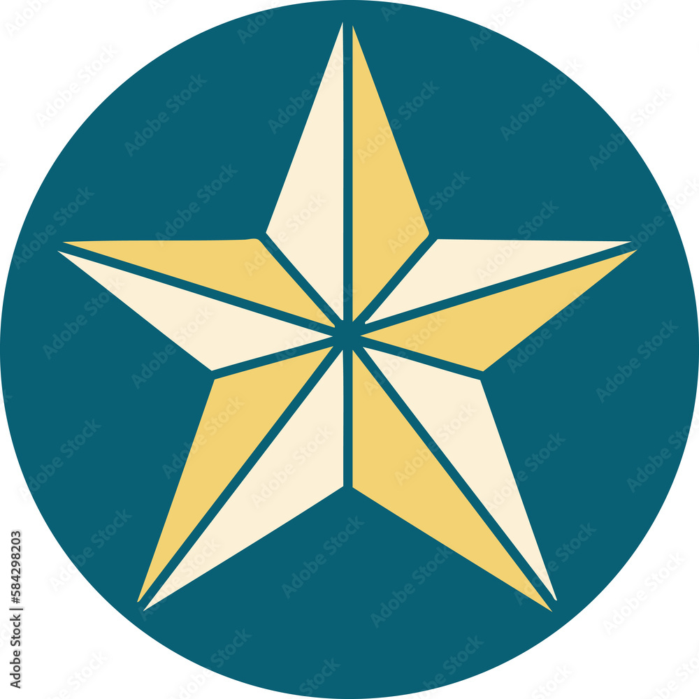 Obraz premium tattoo style icon of a star
