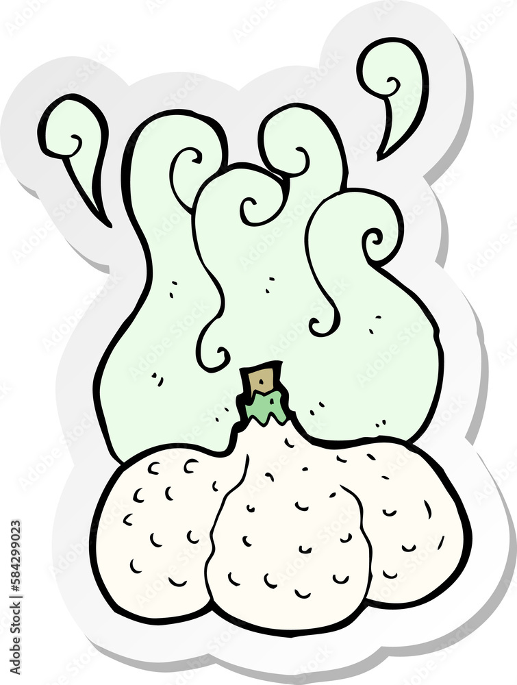 sticker of a cartoon garlic sticker of a cartoon garlic