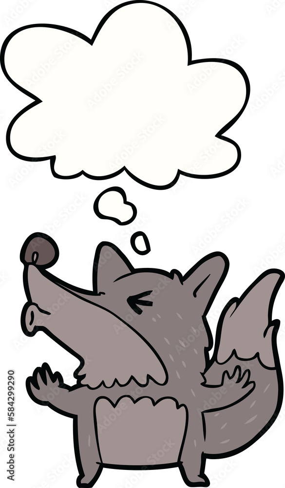 cartoon werewolf howling and thought bubble cartoon werewolf howling and thought bubble