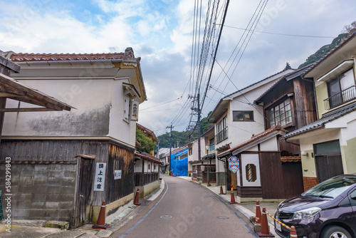 Street view of Yunotsu Onsen (Yunotsu Hot Spring) in the Iwami Ginzan Silver Mine, UNESCO World Heritage Site, Shimane Prefecture, Japan