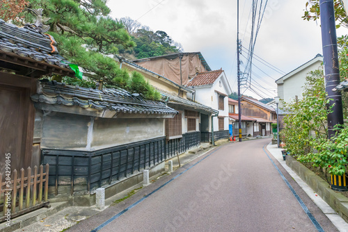 Street view of  Yunotsu Onsen (Yunotsu Hot Spring) in the Iwami Ginzan Silver Mine, UNESCO World Heritage Site, Shimane Prefecture, Japan. photo