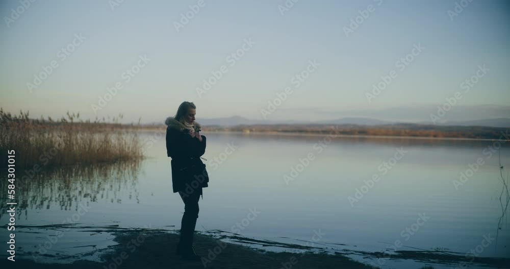 Thoughtful Pensive Woman Outdoors In Winter Thoughtful Pensive Woman Outdoors In Winter