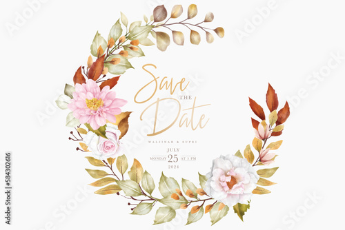 elegant summer floral wreath illustration