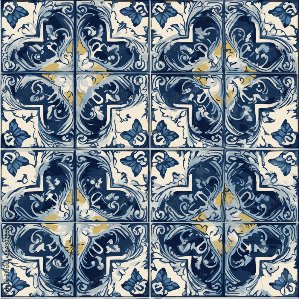 Portuguese Lisbon Tile Pattern