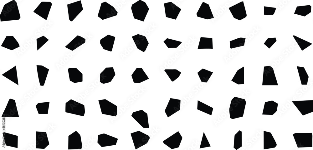 Abstract Shape Black Set of 50 Set 