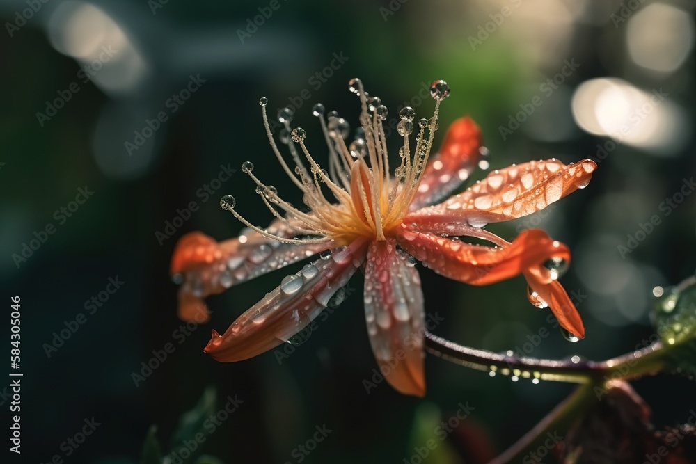 fresh flower with water droplet, morning dew, generative ai fresh flower with water droplet, morning dew, generative ai