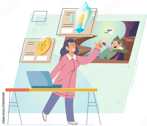 Play to earn video games allow users to receive or collect cryptocurrencies and NFTs. User can earn more items or tokens to sell and generate income. Blockchain technologies create digital objects