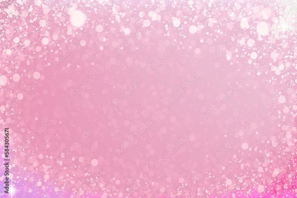 Baby Pink Blush Background Silhouettes Glitter Postcard. Generative AI