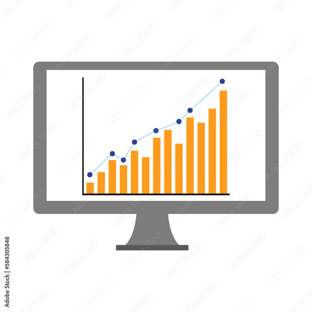Infographics with charts. Graph for data analysis and web design. Vector illustration on a white background. Infographics with charts. Graph for data analysis and web design. Vector illustration on a white background.
