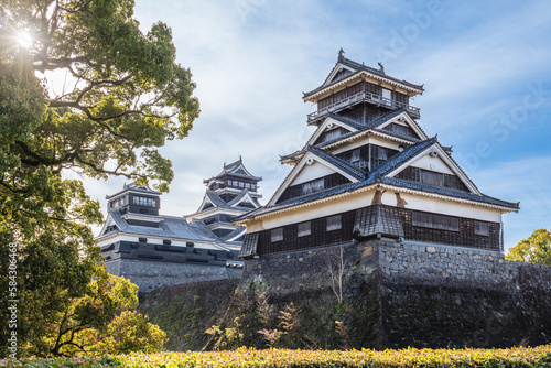 Tenshu of Kumamoto castle in kumamoto city, kyushu, japan photo