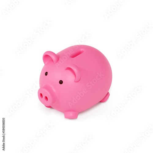 3d render of piggy bank isolated isometric view Transparent Background