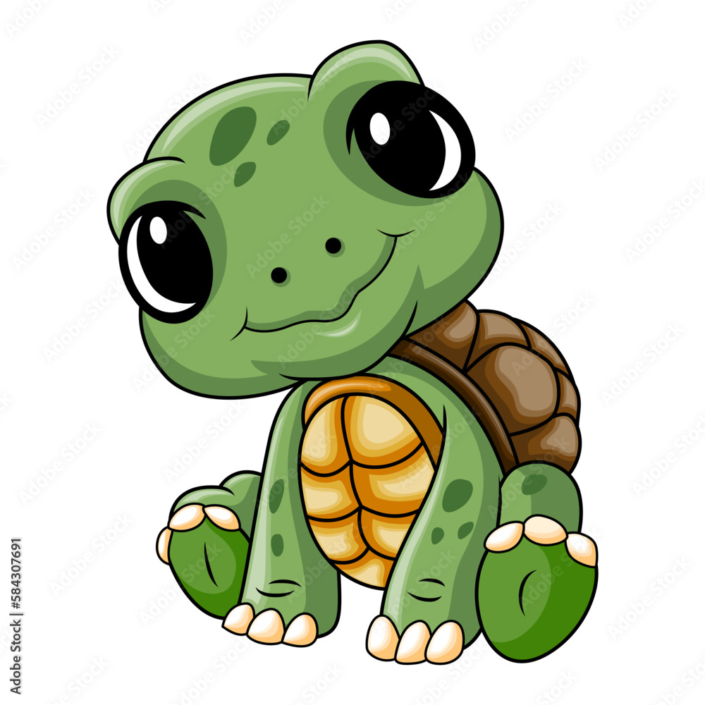 Fototapeta premium Cute baby turtle a sitting