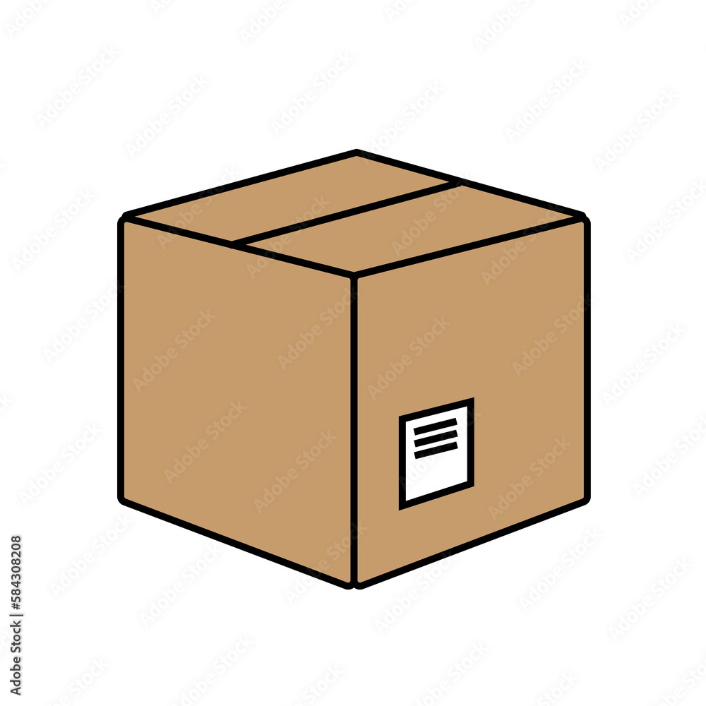 Closed box icon isolated on background, flat pictogram, business, marketing, internet Closed box icon isolated on background, flat pictogram, business, marketing, internet