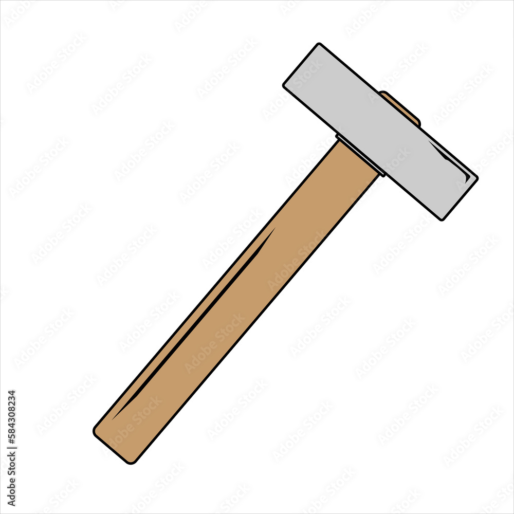 Flat simple illustration of simple hammer for web and app Flat simple illustration of simple hammer for web and app