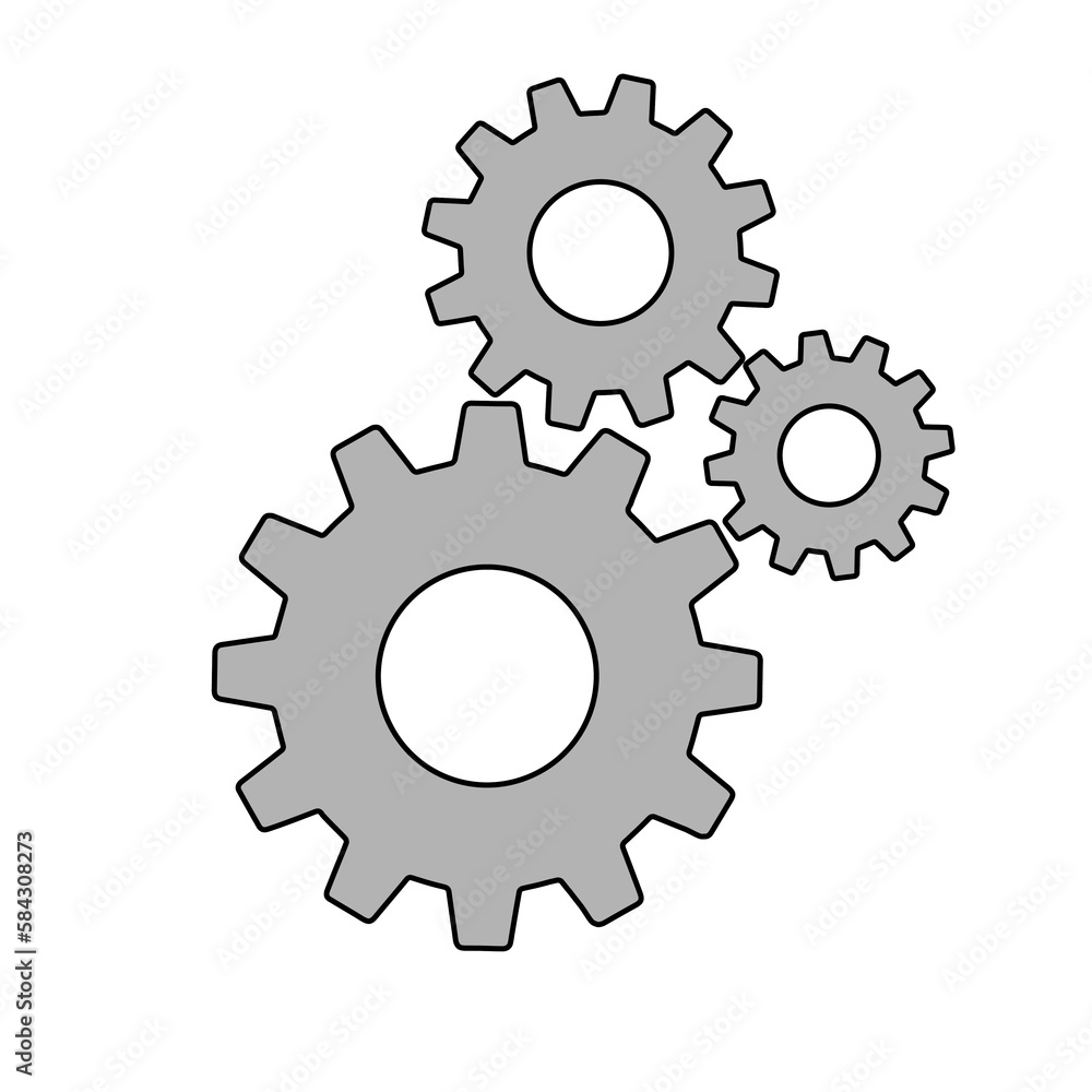 Simple gears sign simple icon of work tools Simple gears sign simple icon of work tools