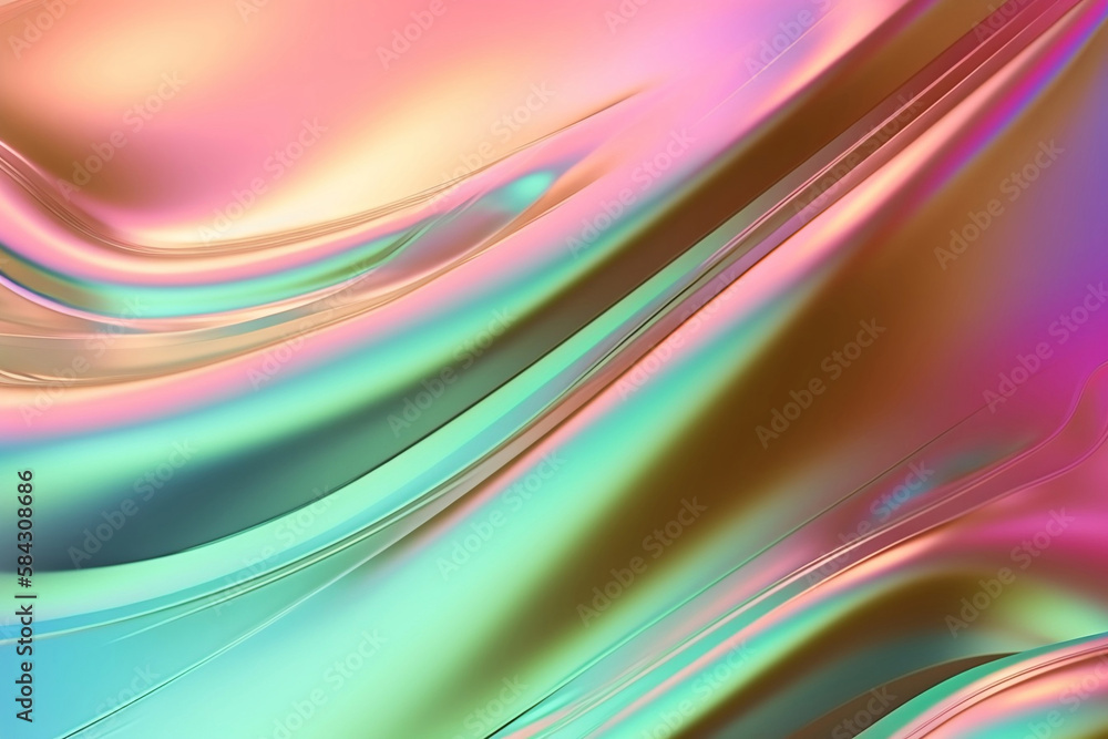 Naklejka premium Shiny hologram backdrop Generative AI