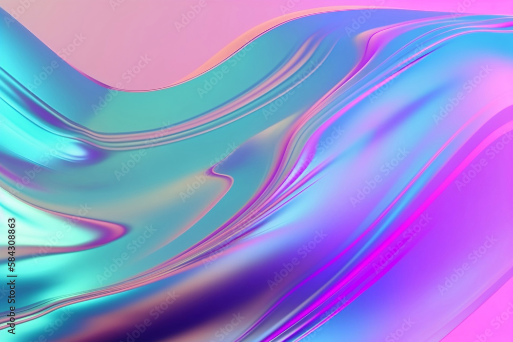 Naklejka premium Shiny hologram backdrop Generative AI