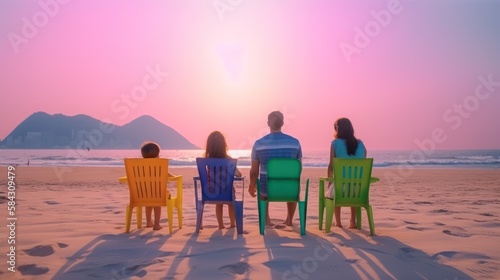 Create Lifelong Memories with Happy Family Love and Beach Adventures, GENERATIVE AI ©  freeprompt