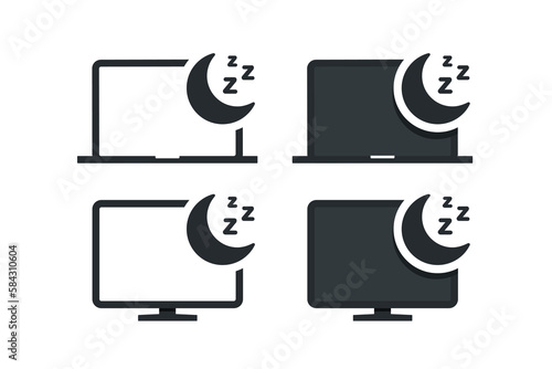 Computer sleep mode icon. Illustration vector