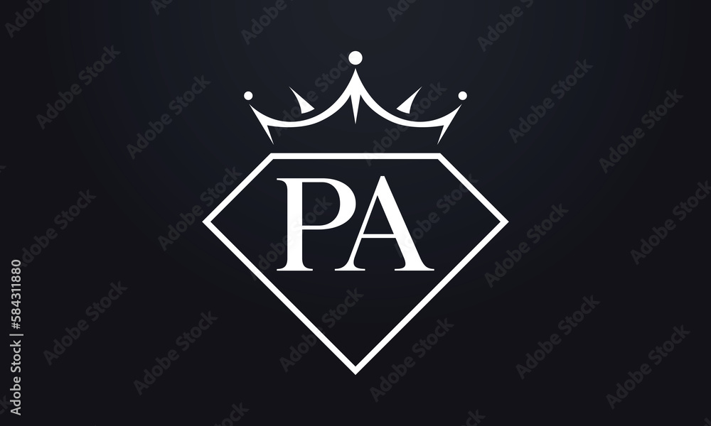 Diamond crown vector. Luxury queen logo for jewelry vector with letters Diamond crown vector. Luxury queen logo for jewelry vector with letters