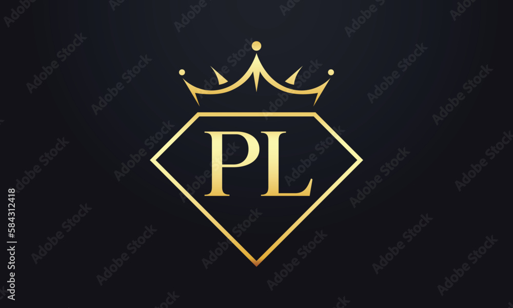 Diamond crown vector. Luxury queen logo for jewelry vector with letters Diamond crown vector. Luxury queen logo for jewelry vector with letters