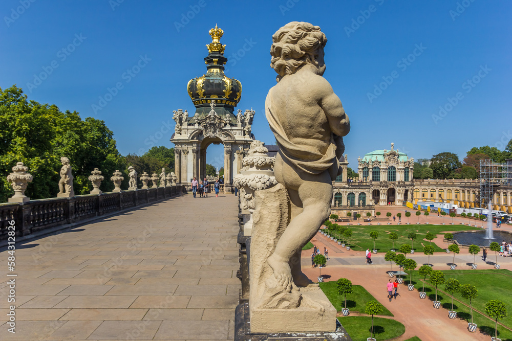 Fototapeta premium Sculpture at the historic Zwinger complex in Dresden, Germany