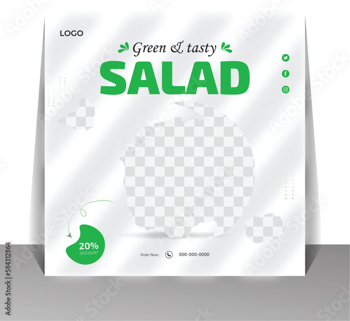 Green Salad Social Media Post Design.