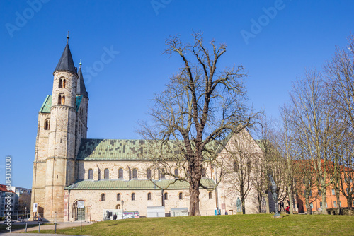Historic monastery in the park in Magdeburg, Germany
