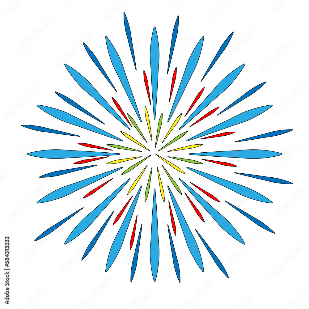 Simple illustration of firework icon Concept for Christmas holiday