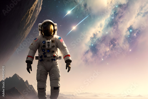 astronaut in deep space concept. Generative ai © Oleg_Yakovlev