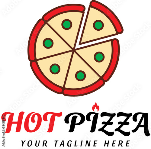Hot Pizza food logo design
