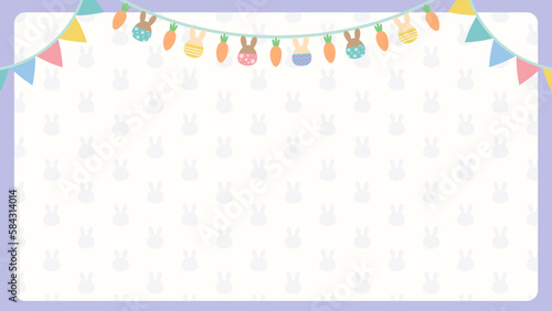 かわいいイースターガーランドのフレーム：紫