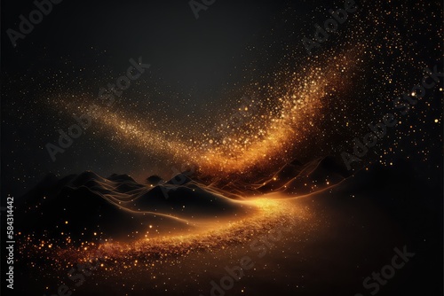 shiny golden glittering particles wallpaper add some magical touch generative ai