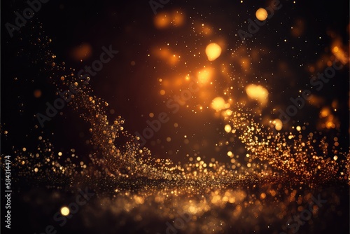 golden glittering particles wallpaper for a premium look generative ai