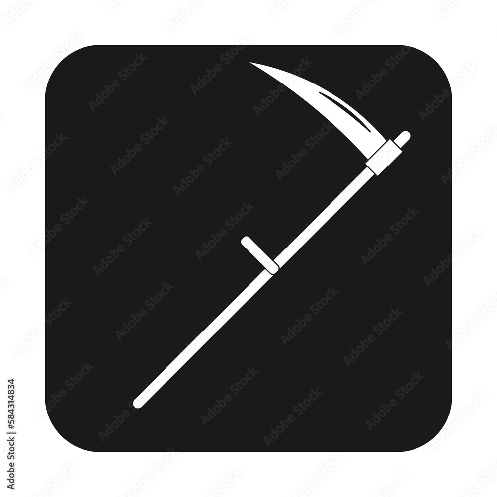 Simple illustration of scythe icon Concept for Halloween day Simple illustration of scythe icon Concept for Halloween day