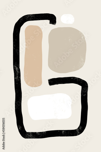Obraz na płótnie Printable wall art poster print. Hand drawn minimalism design for scandinavian interior. w salonie