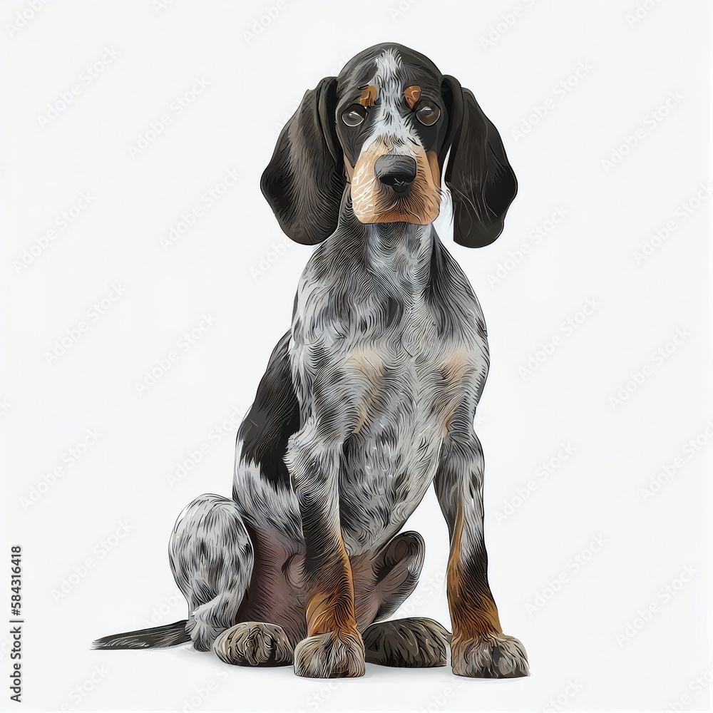 Illustration of a dog on a white background. Generative AI Illustration of a dog on a white background. Generative AI