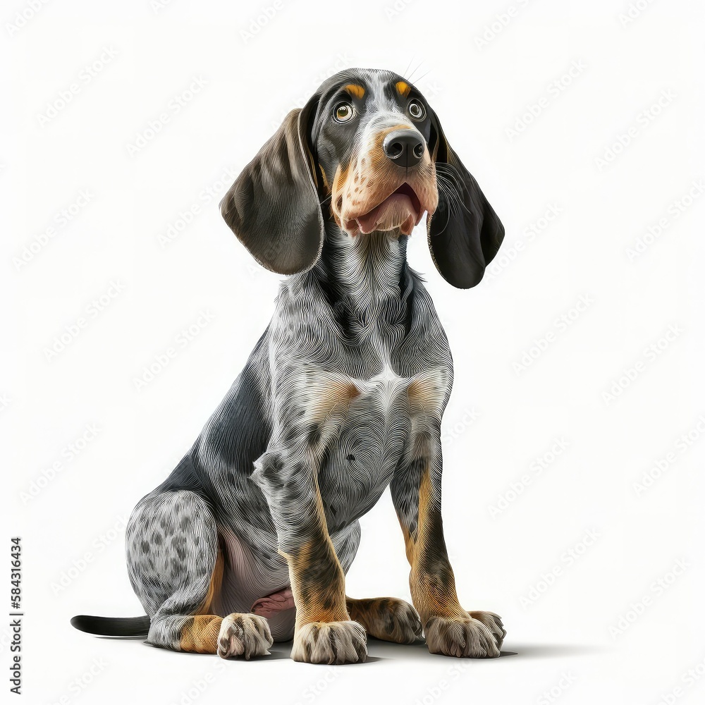 Illustration of a dog on a white background. Generative AI Illustration of a dog on a white background. Generative AI