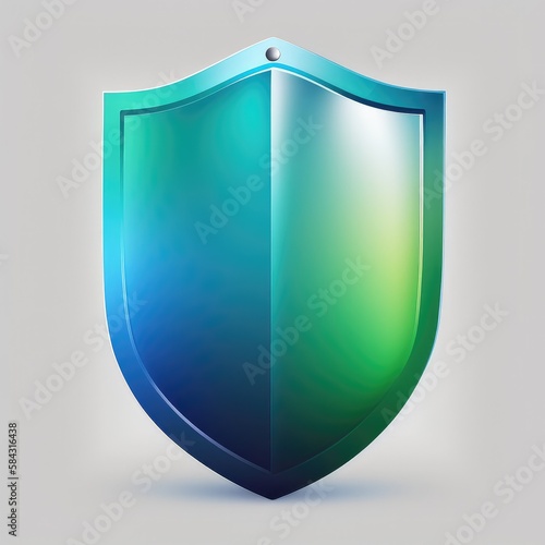 Shield armor icon, cyber security on white. Generative AI