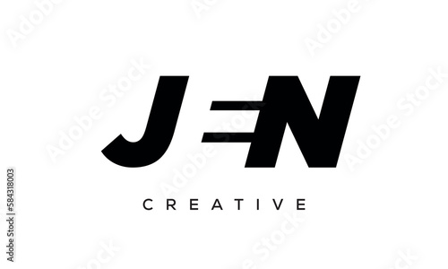 JEN letters negative space logo design. creative typography monogram vector	