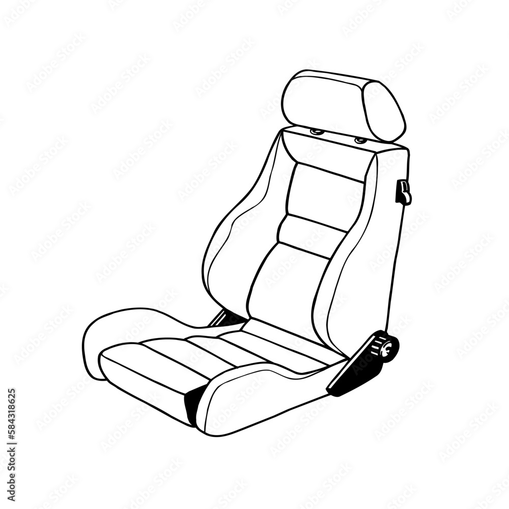 Car seat line icon. Car armchair vector illustration isolated on white