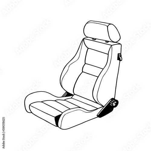 Car seat line icon. Car armchair vector illustration isolated on white