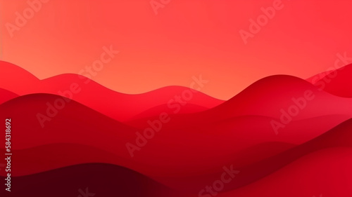 gradient panorama background. red. generative ai