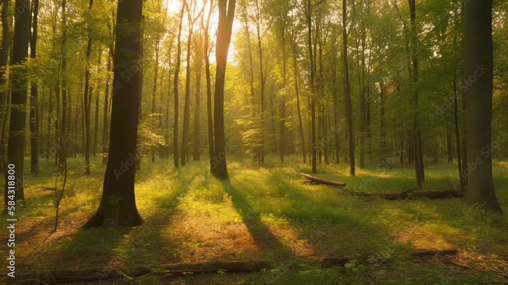 Naklejka premium primary forest, nature, generative ai 